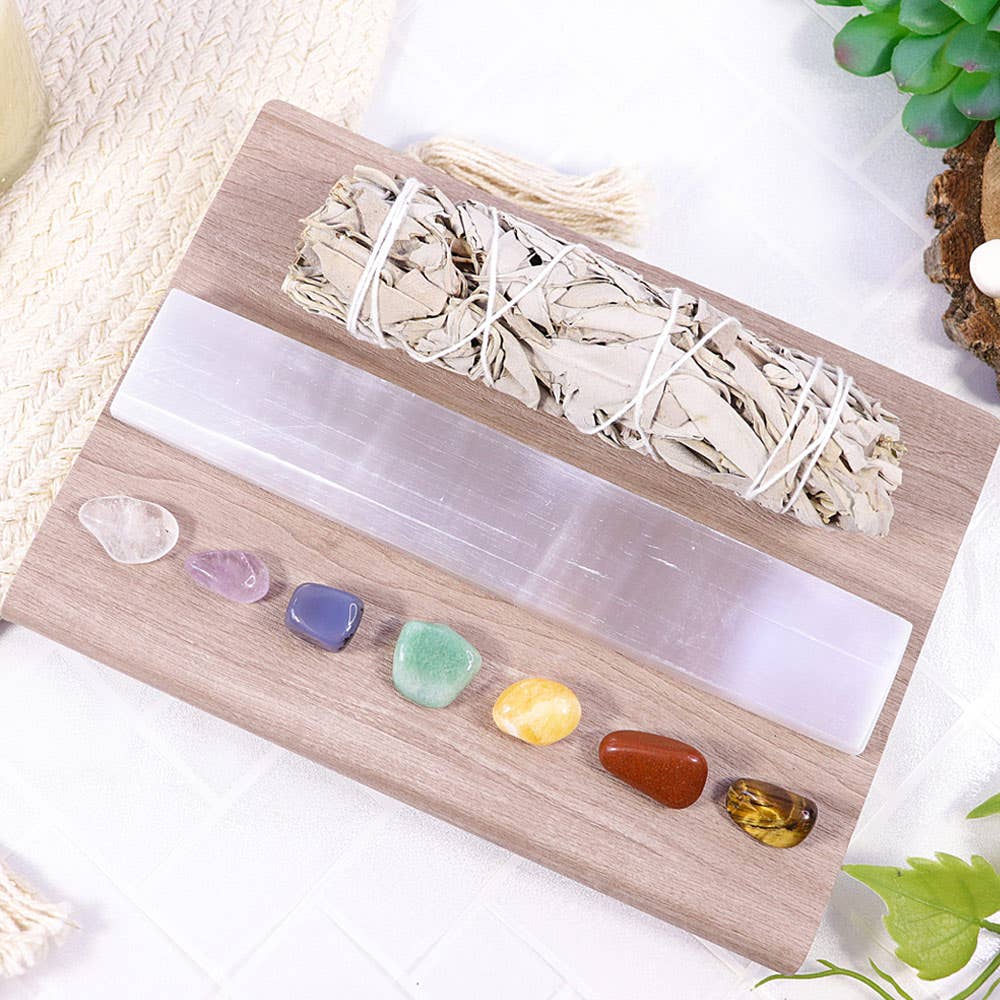 Chakra Balancing Stone Kit with Sage & Selenite